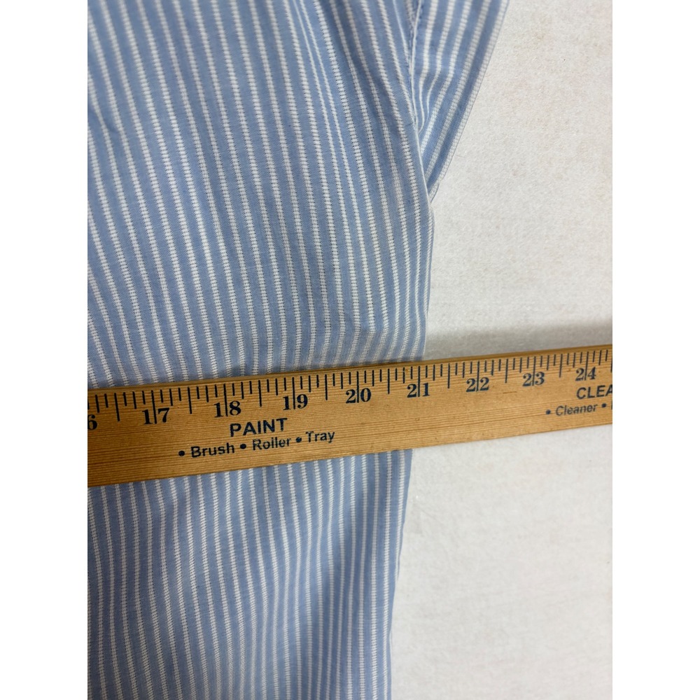 Beachlunchlounge Blue White Striped Henley Cap Sleeve Cotton Top Small - Picture 4 of 7